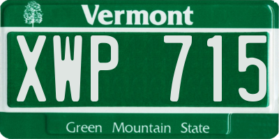 VT license plate XWP715