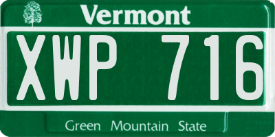 VT license plate XWP716