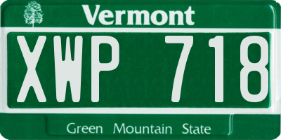 VT license plate XWP718