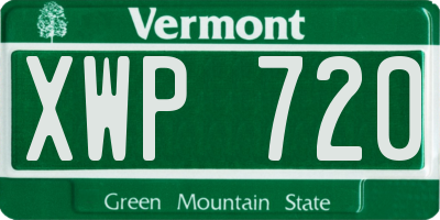VT license plate XWP720