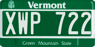 VT license plate XWP722