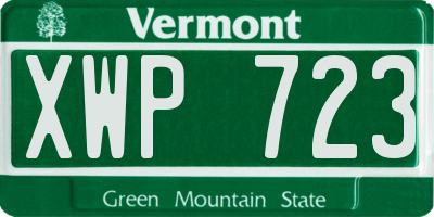 VT license plate XWP723