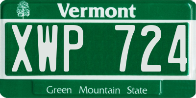 VT license plate XWP724