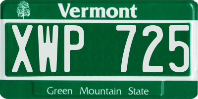 VT license plate XWP725