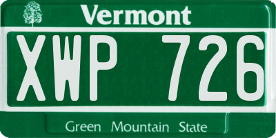 VT license plate XWP726