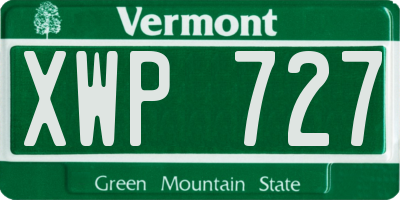 VT license plate XWP727