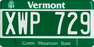 VT license plate XWP729