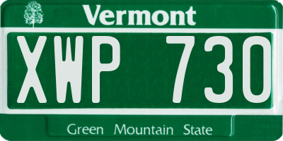 VT license plate XWP730