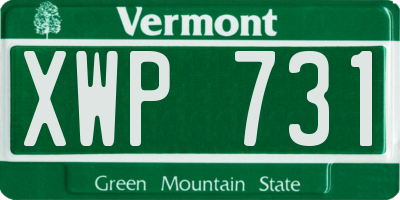 VT license plate XWP731