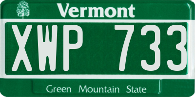 VT license plate XWP733