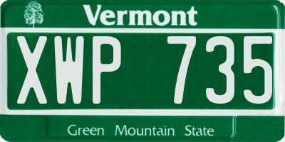 VT license plate XWP735
