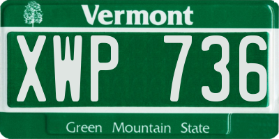 VT license plate XWP736