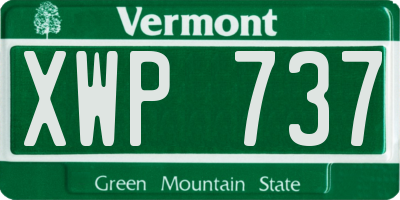 VT license plate XWP737