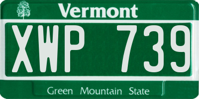 VT license plate XWP739