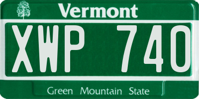 VT license plate XWP740