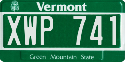 VT license plate XWP741
