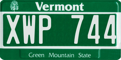 VT license plate XWP744