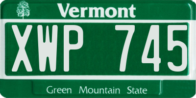 VT license plate XWP745