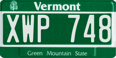 VT license plate XWP748