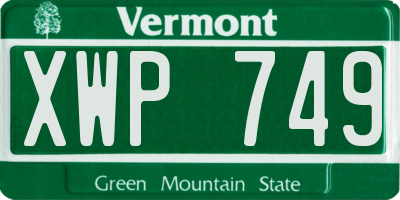 VT license plate XWP749