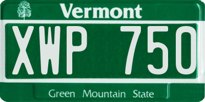 VT license plate XWP750