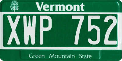 VT license plate XWP752