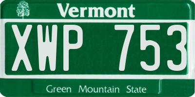 VT license plate XWP753