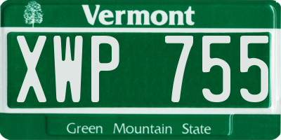 VT license plate XWP755