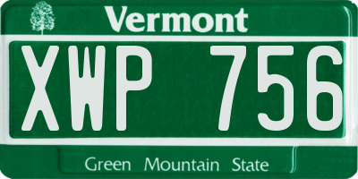 VT license plate XWP756