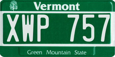 VT license plate XWP757