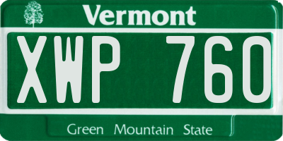 VT license plate XWP760