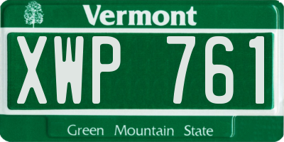 VT license plate XWP761