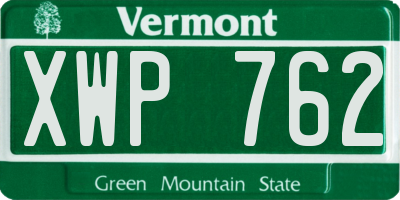 VT license plate XWP762