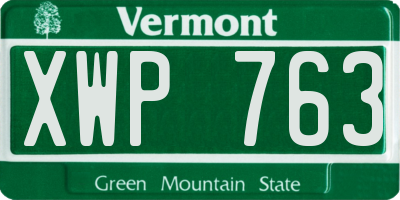 VT license plate XWP763