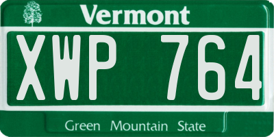 VT license plate XWP764