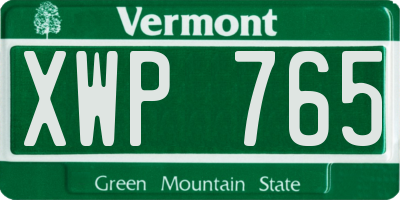 VT license plate XWP765
