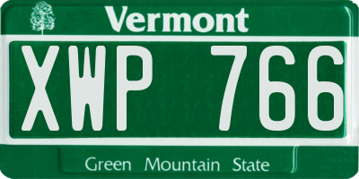 VT license plate XWP766