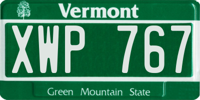 VT license plate XWP767