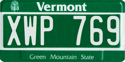 VT license plate XWP769