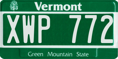 VT license plate XWP772