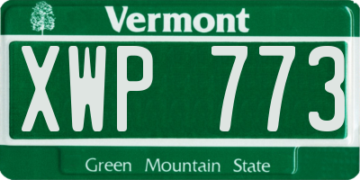 VT license plate XWP773