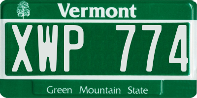 VT license plate XWP774