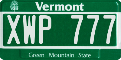 VT license plate XWP777