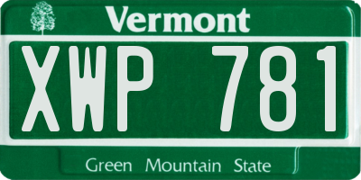 VT license plate XWP781