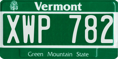 VT license plate XWP782
