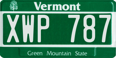 VT license plate XWP787