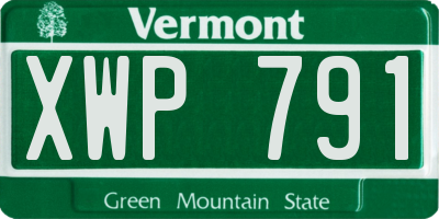 VT license plate XWP791