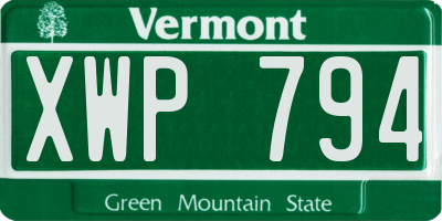 VT license plate XWP794