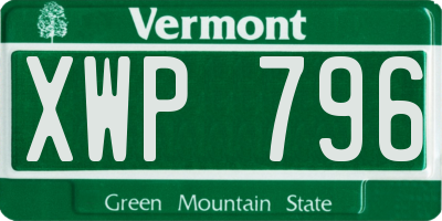 VT license plate XWP796