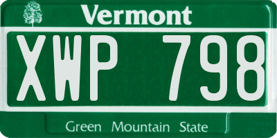 VT license plate XWP798